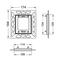 Tece Монтажная рамка для монтажа на уровне стены, цвет: белый 9242646