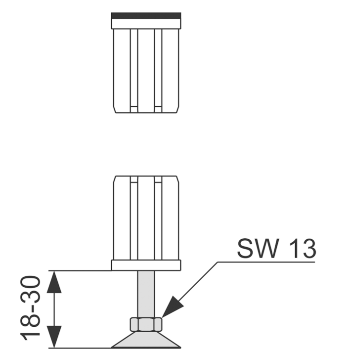 Tece Profil Ножка с торцевым элементом 9140000