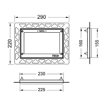 Tece Монтажная рамка для монтажа на уровне стены, цвет: металлический глянцевый 9240644
