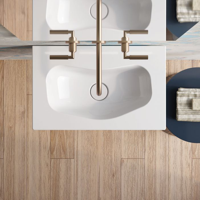 Catalano Comfort Раковина подвесная 55x35x11h см, без перелива, покр. Cataglaze, цвет: белый глянц. 155ED00