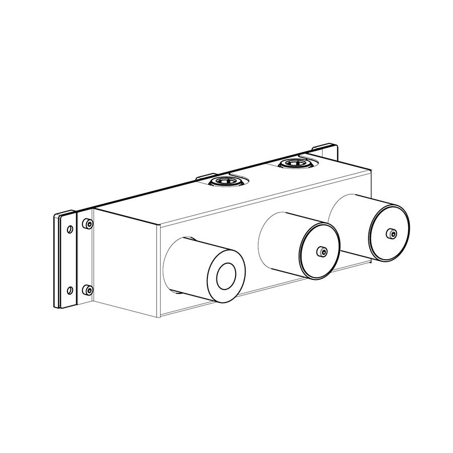 Carimali Встраиваемая часть двухвентильного настенного смесителя для раковины на 3 отверстия W2501