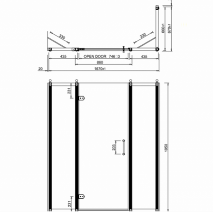 Burlington Britton Экран душевой перегородки, боковой 69х195 см, цвет: хром глянцевый C11