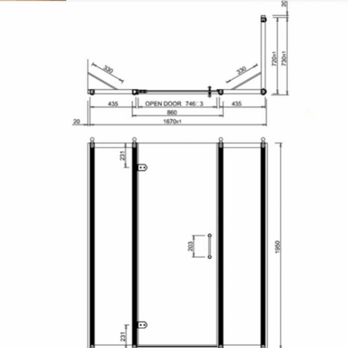 Burlington Britton Экран душевой перегородки, боковой 75х195 см, цвет: хром глянцевый C12