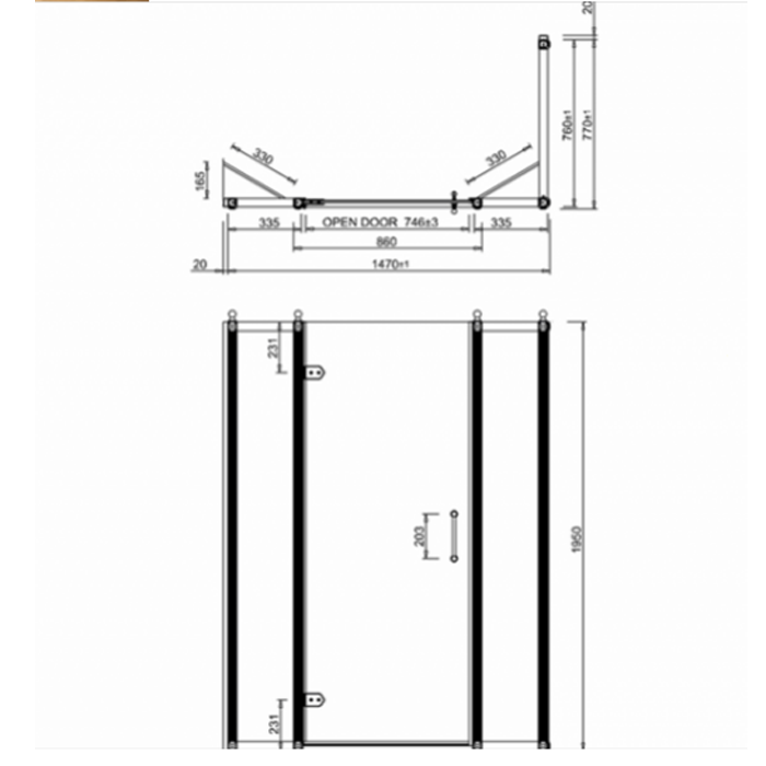 Burlington Britton Экран душевой перегородки, боковой 79х195 см, цвет: хром глянцевый C13