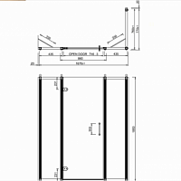 Burlington Britton Экран душевой перегородки, дополнительный 45,5х195 см, цвет: хром глянцевый C17