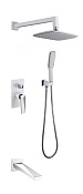 Boheme Venturo Душевой комплект встраиваемый - смеситель, верхний, ручной душ, шланг, цвет: white 374-W-2