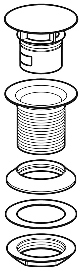 Geberit Незапираемый донный клапан для раковины без перелива, цвет: хром 152.050.21.1