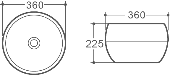 Art&Max Раковина накладная, круглая 36x36x22,5h см, цвет: белый AM3510