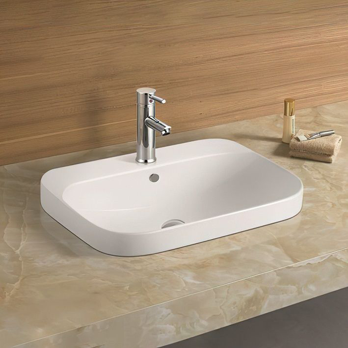 Art&Max Раковина встраиваемая, прямоугольная 60x45x16h см, цвет: белый AM-7976