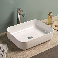 Art&Max Раковина накладная, прямоугольная, 50x39x13h см, цвет: белый AM-78109