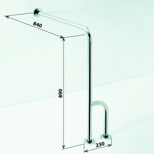 Bemeta Help Пopучeнь опорный, правый 23x84x89h см, цвет: белый 301122144