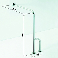 Bemeta Help Пopучeнь опорный, правый 23x84x89h см, цвет: белый 301122144