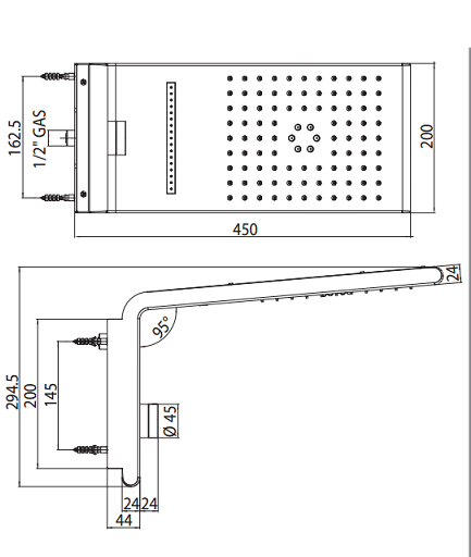 Bossini Syncro Душевая панель с термостатом - верхний душ, 3 вида струи, цвет: chrome I00590.030