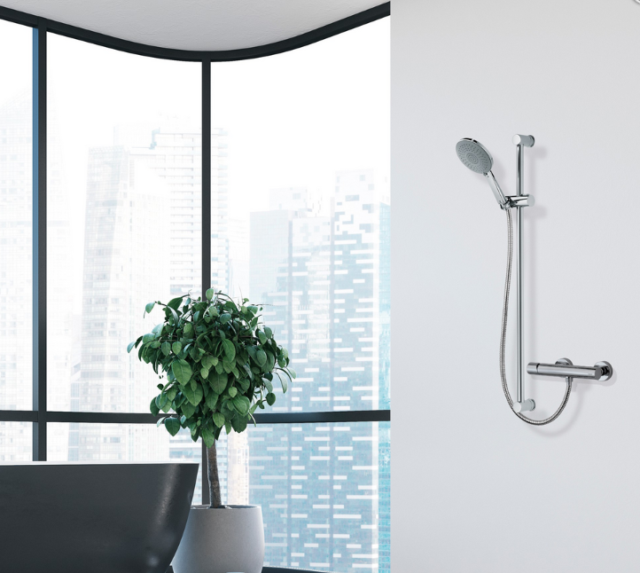 Bossini Mixa Душевой комплект: штанга 94,5 см, ручной душ 1 вид струи, шланг, цвет: gold D04065P.021