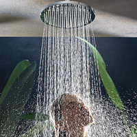 Bossini Apice Верхний душ d28 см, 1 вид струи, кронштейн потолочный 30 см, цвет: chrome H31430G.030