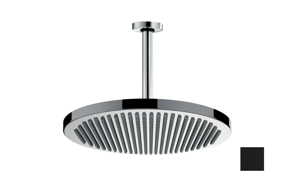 Bossini Apice Верхний душ d28 см, 1 вид струи, кронштейн потолочный 30 см, цвет: mat black H31430G.073