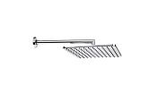 Bossini Cosmo Верхний душ 28x28 см, 1 вид струи, кронштейн настенный, цвет: chrome H70598H.030