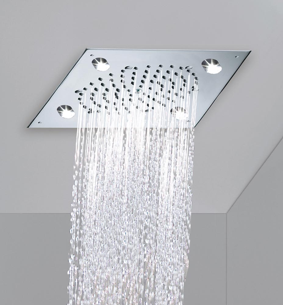 Bossini Cube Потолочный душ встраиваемый 26 см, 1 вид струи, LED, цвет: chrome I00723.030