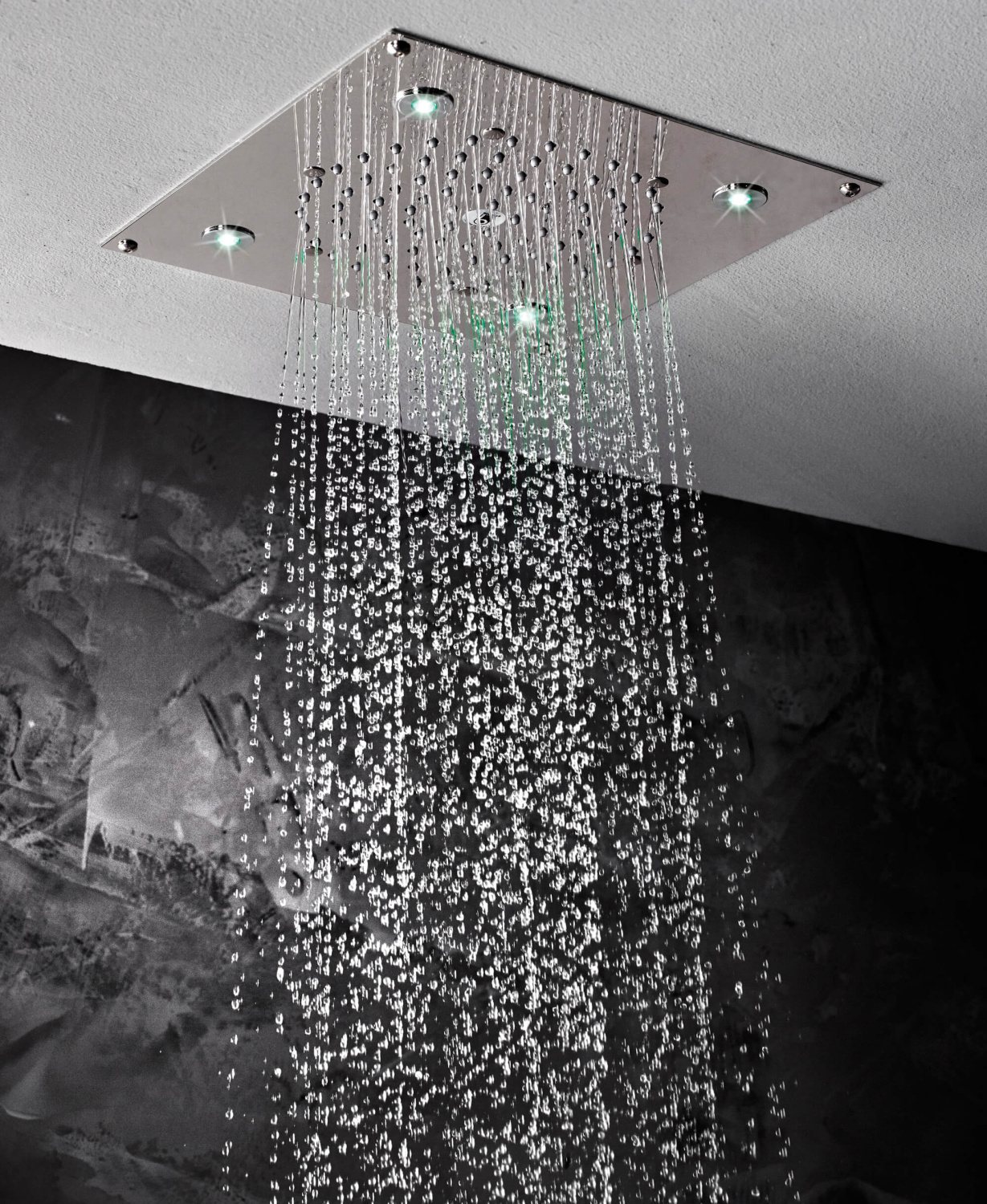 Bossini Cube Потолочный душ встраиваемый 26 см, 1 вид струи, LED, цвет: chrome I01723.030