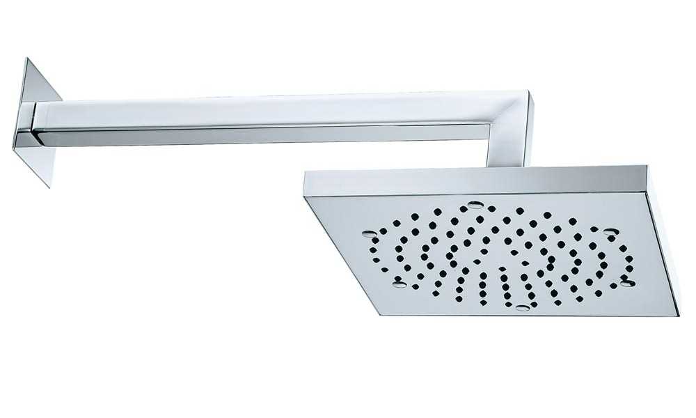 Bossini Cube Верхний душ 21x21 см, 1 вид струи, кронштейн настенный, цвет: chrome H60720G.030