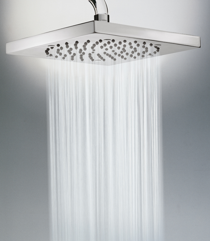 Bossini Cube Верхний душ 21x21 см, 1 вид струи, кронштейн настенный, цвет: chrome H60720G.030