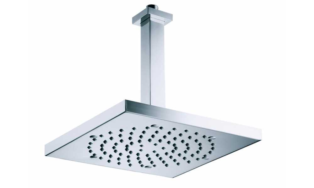 Bossini Cube Верхний душ 26x26 см, 1 вид струи, кронштейн потолочный 33 см, цвет: chrome H61715G.030