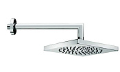 Bossini Cube Верхний душ 21x21 см, 1 вид струи, кронштейн настенный, цвет: chrome H70720G.030
