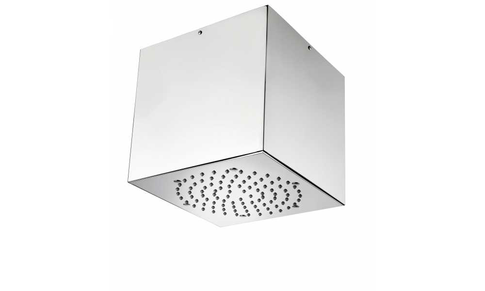 Bossini Cube Верхний душ 21x21 см, 1 вид струи, кронштейн потолочный 22,2 см, цвет: chrome H81720.030