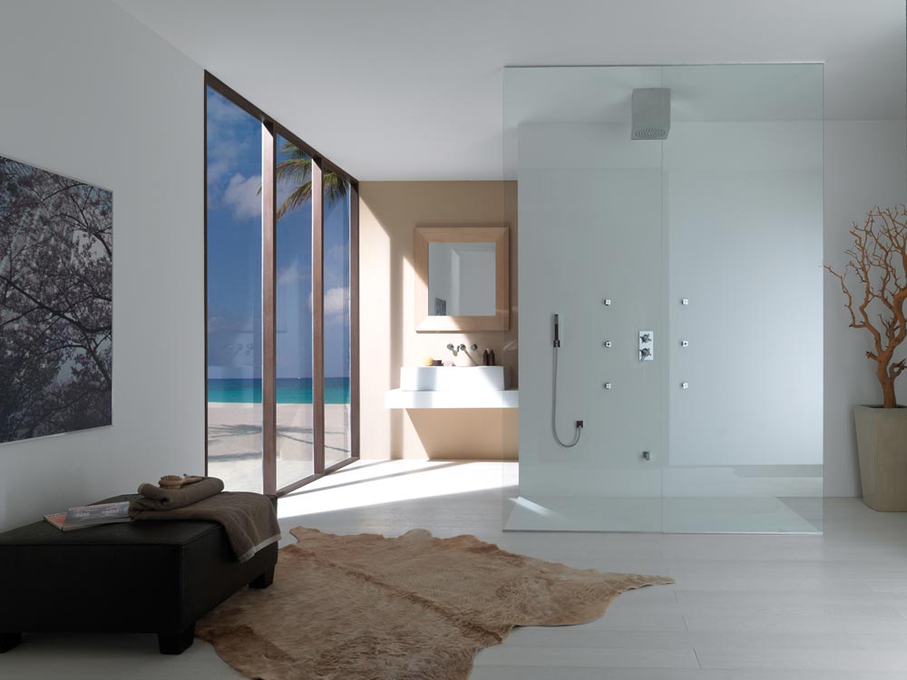 Bossini Cube Верхний душ 21x21 см, 1 вид струи, кронштейн потолочный 22,2 см, цвет: chrome H81720.030