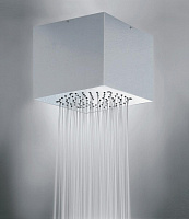 Bossini Cube Верхний душ 21x21 см, 1 вид струи, кронштейн потолочный 22,2 см, цвет: chrome H81720.030