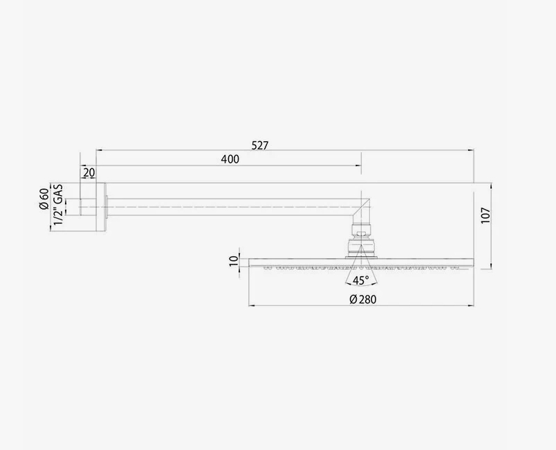 Bossini Cosmo Верхний душ d28 см, 1 вид струи, кронштейн настенный, цвет: gold H70596I.021