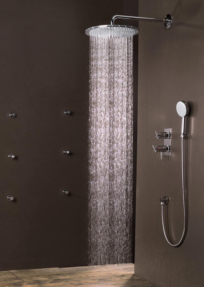 Bossini Dream Верхний душ d40 см, 1 вид струи, кронштейн настенный, цвет: chrome H75360J.030