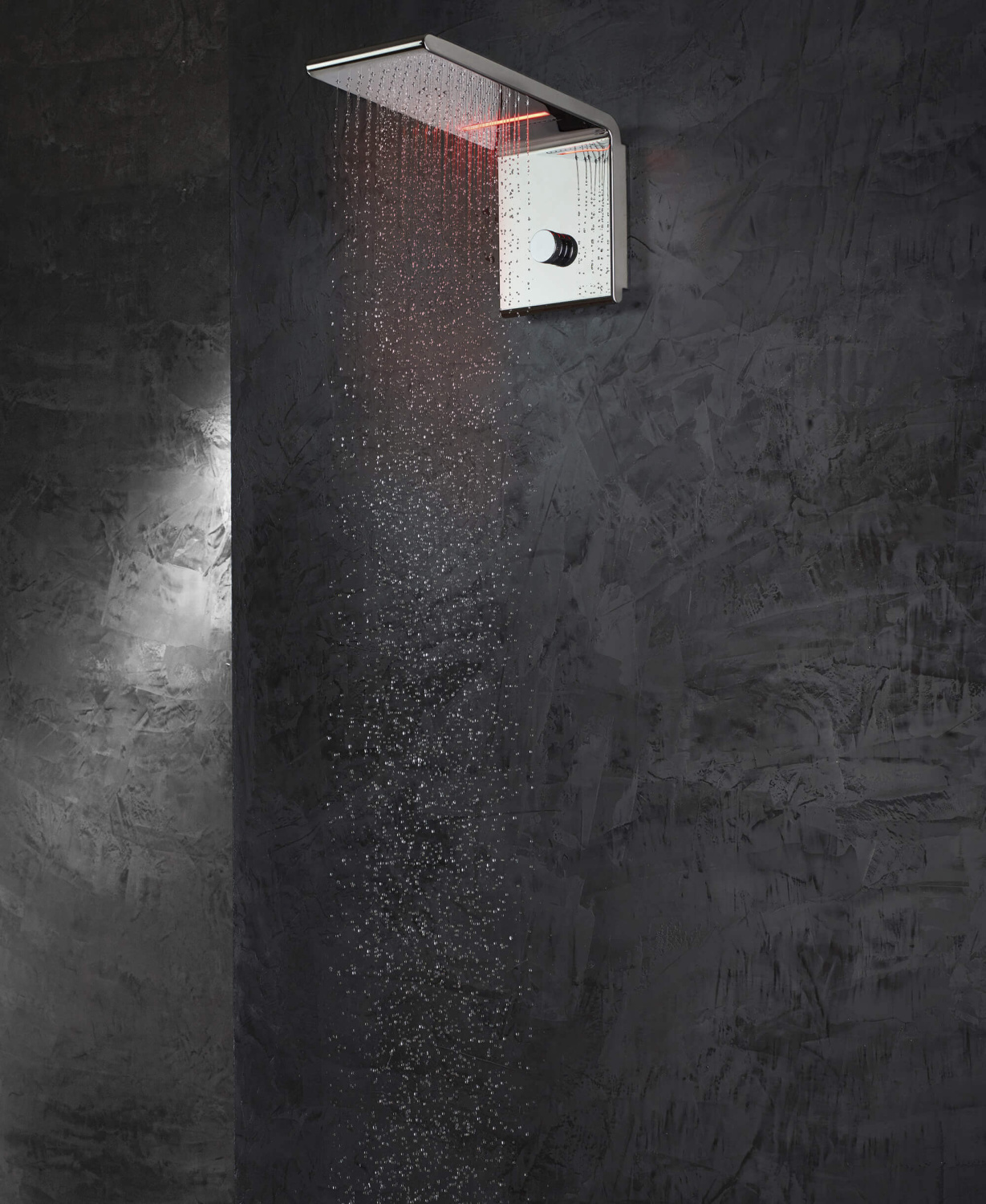 Bossini Syncro Душевая панель с терм. - верхний душ, 3 вида струи, хромотера., LED RGB, цвет: chrome I00633.030