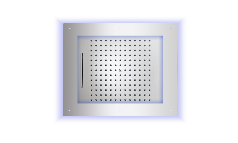 Bossini Frame Потолочный душ встраиваемый 50x60 см, 2 вида струи, LED RGB, цвет: chrome HI0925.030