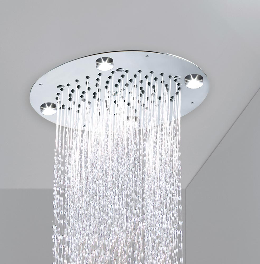 Bossini Oki Потолочный душ встраиваемый 29 см, 1 вид струи, LED, цвет: chrome I00724.030