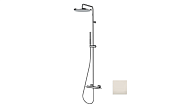 Bossini Apice Душевая стойка: смеситель, руч. и верхний душ, 2 вида струи, шланг, цвет: satin nickel L10508.094