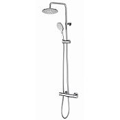 Bossini Agua Душевая стойка: смеситель, ручной и верхний душ, 1 вид струи, шланг, цвет: chrome L10022.030