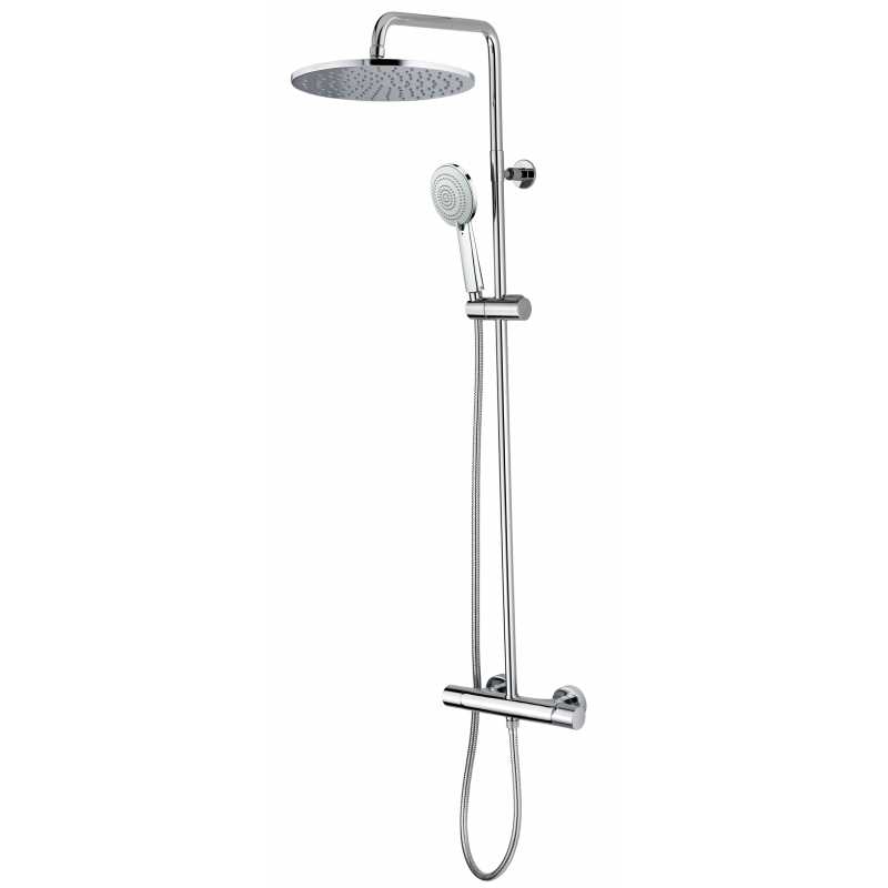 Bossini Cosmo Душевая стойка: смеситель, ручной и верхний душ, 2 вида струи, шланг, цвет: chrome L10012.030