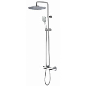 Bossini Cosmo Душевая стойка: смеситель, ручной и верхний душ, 2 вида струи, шланг, цвет: chrome L10012.030