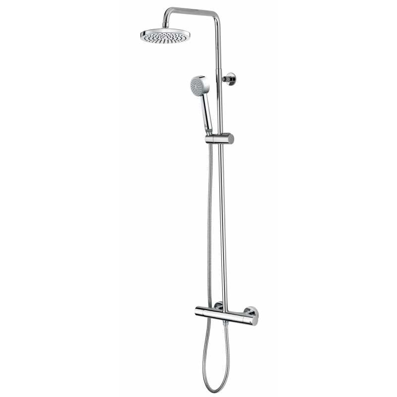 Bossini Elios Душевая стойка: смеситель, ручной и верхний душ, 1 вид струи, шланг, цвет: chrome L10020.030