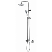 Bossini Elios Душевая стойка: смеситель, ручной и верхний душ, 1 вид струи, шланг, цвет: chrome L10009.030