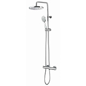 Bossini Oki Душевая стойка: смеситель, ручной и верхний душ, 2 вида струи, шланг, цвет: chrome L10007.030