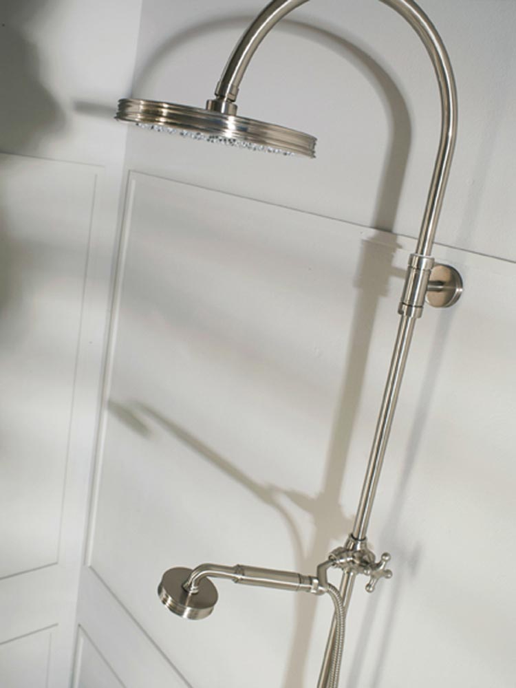 Bossini Liberty Душевая стойка: смеситель, ручной и верхний душ, 1 вид струи, шланг, цвет: chrome L01201.030