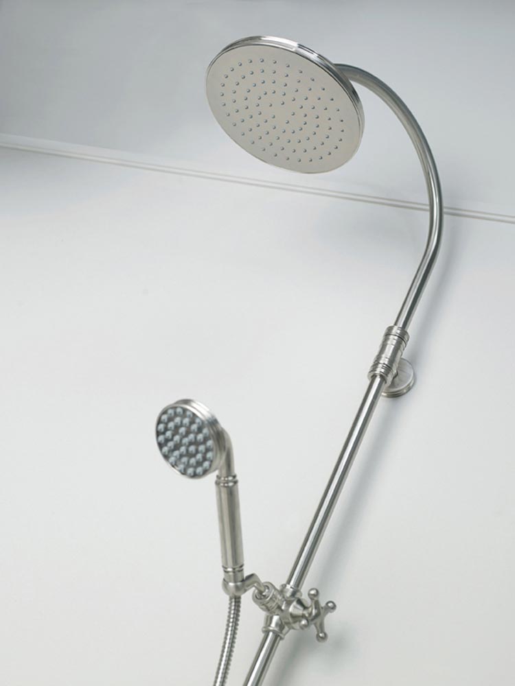 Bossini Liberty Душевая стойка: смеситель, ручной и верхний душ, 1 вид струи, шланг, цвет: chrome L01201.030