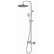Bossini Cosmo Душевая стойка: смеситель, ручной и верхний душ, 2 вида струи, шланг, цвет: chrome L20004.030