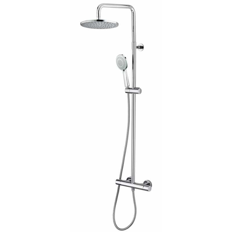 Bossini Cosmo Душевая стойка: смеситель, ручной и верхний душ, 2 вида струи, шланг, цвет: chrome L20005.030