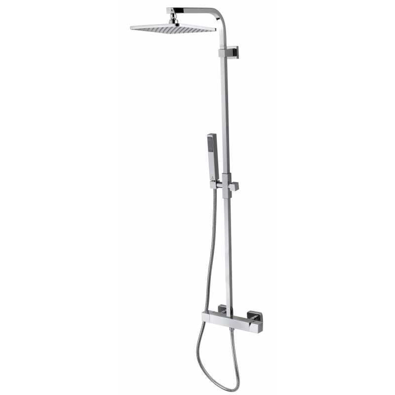 Bossini Cosmo Душевая стойка: смеситель, ручной и верхний душ, 1 вид струи, шланг, цвет: chrome L30006.030