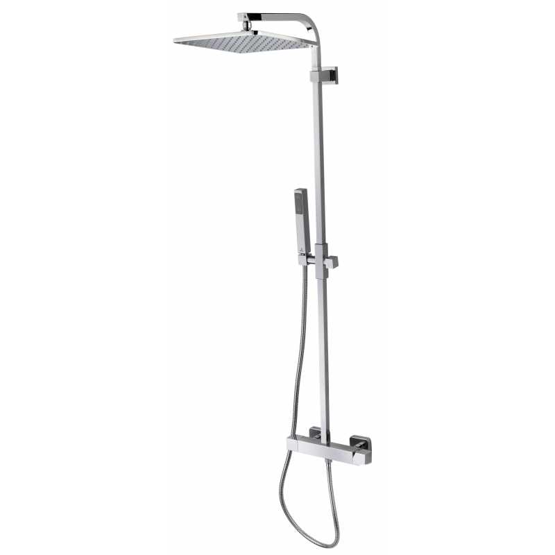 Bossini Cosmo Душевая стойка: смеситель, ручной и верхний душ, 1 вид струи, шланг, цвет: chrome L30007.030