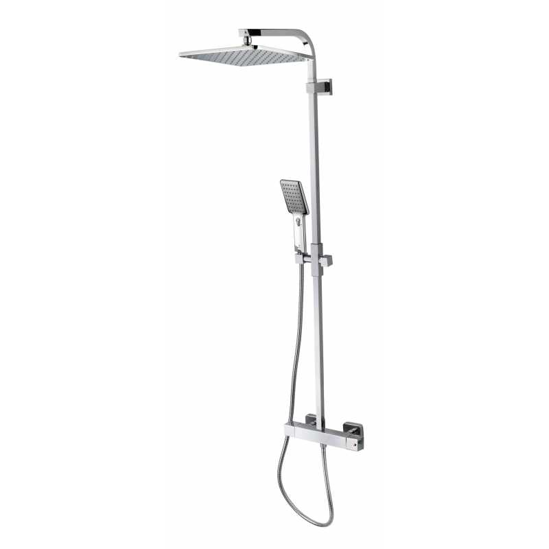Bossini Cosmo Душевая стойка: смеситель, ручной и верхний душ, 1 вид струи, шланг, цвет: chrome L30001.030