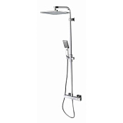 Bossini Cosmo Душевая стойка: смеситель, ручной и верхний душ, 1 вид струи, шланг, цвет: chrome L30001.030